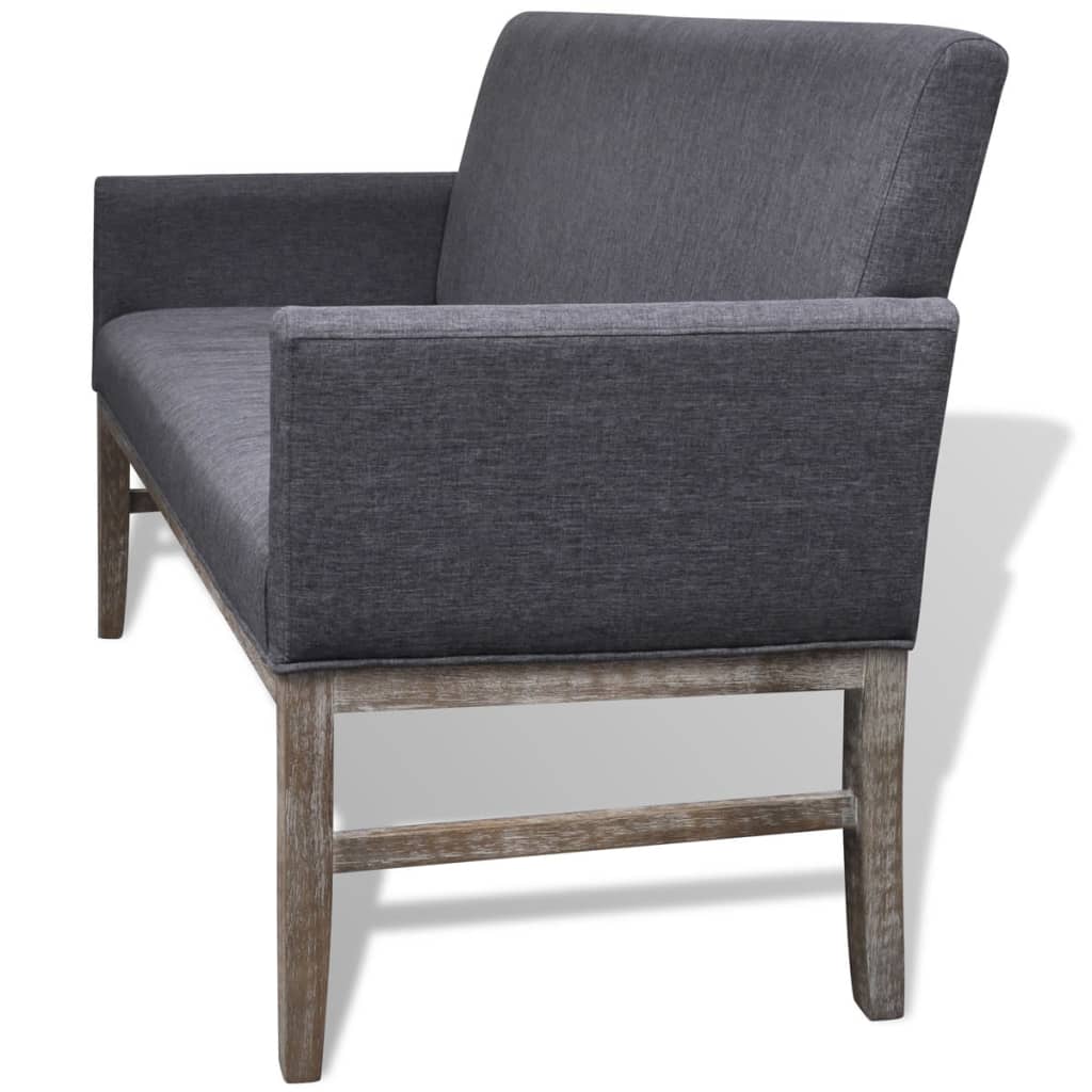 Banc avec coussin rembourré tissu hévéa gris foncé - XIOS