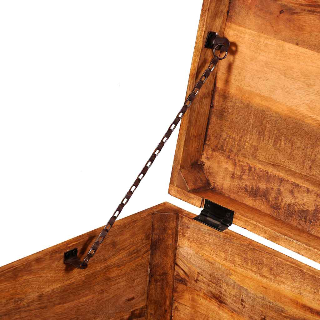 Coffre de rangement cubique Bois de manguier brut