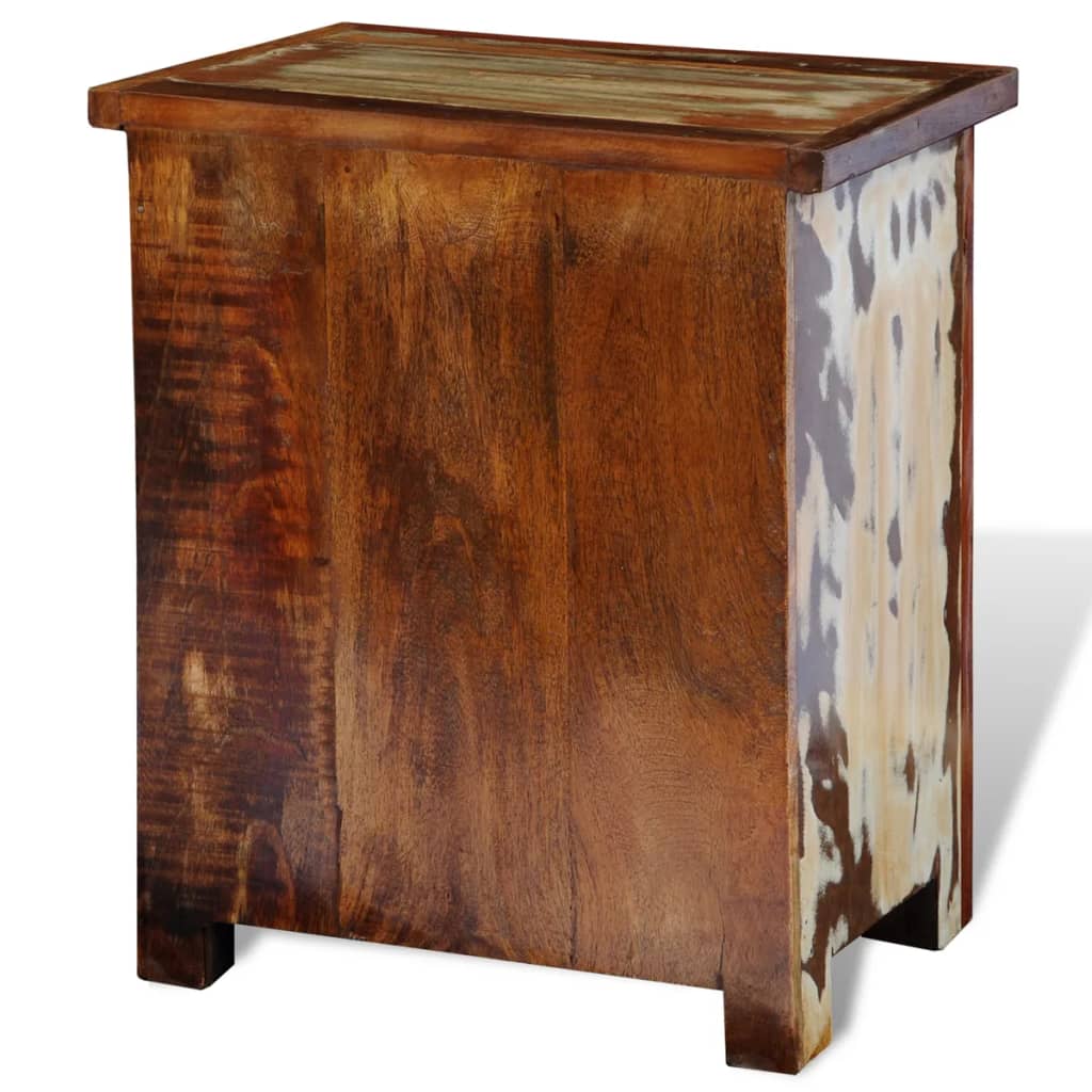 Table de chevet avec 2 tiroirs Bois massif recyclé - XIOS