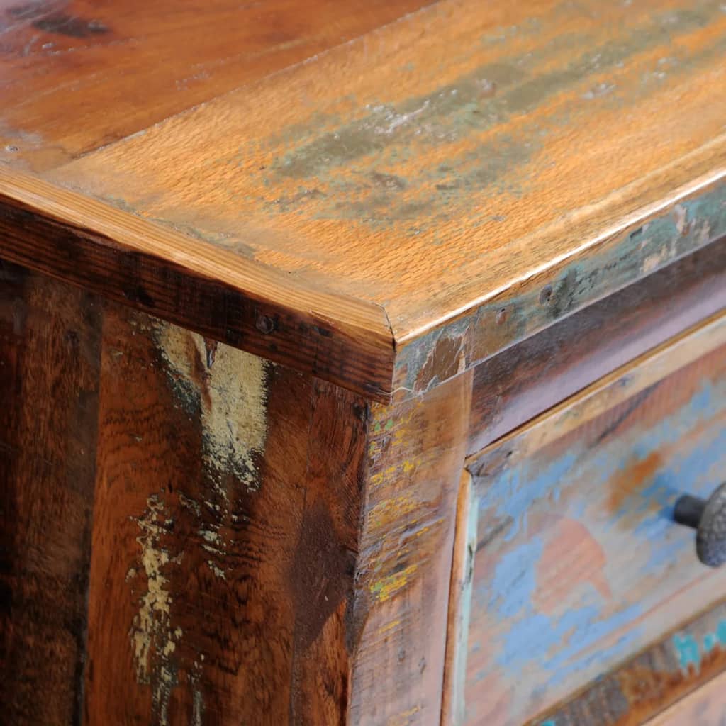 Table de chevet avec 2 tiroirs Bois massif recyclé - XIOS