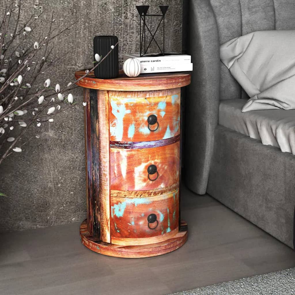 Armoire avec 3 tiroirs Bois de récupération massif - XIOS