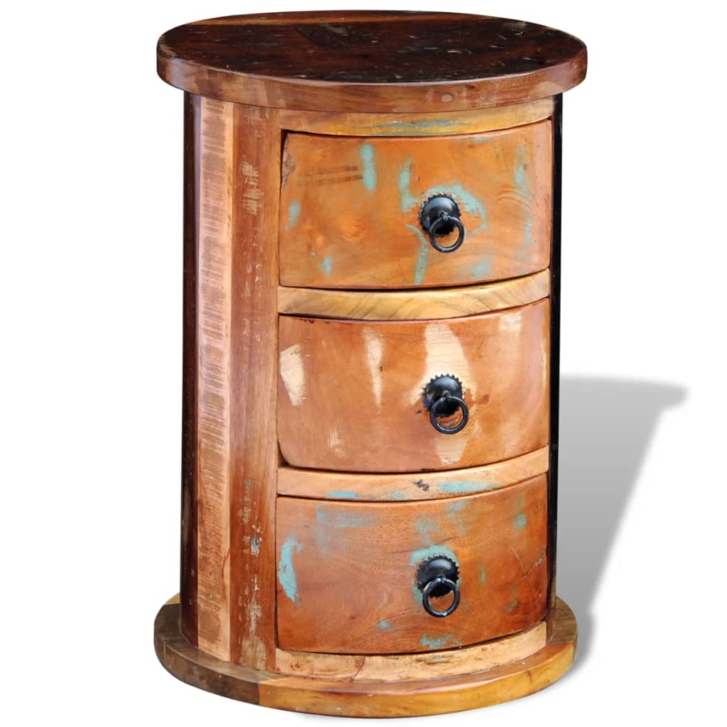 Armoire avec 3 tiroirs Bois de récupération massif - XIOS
