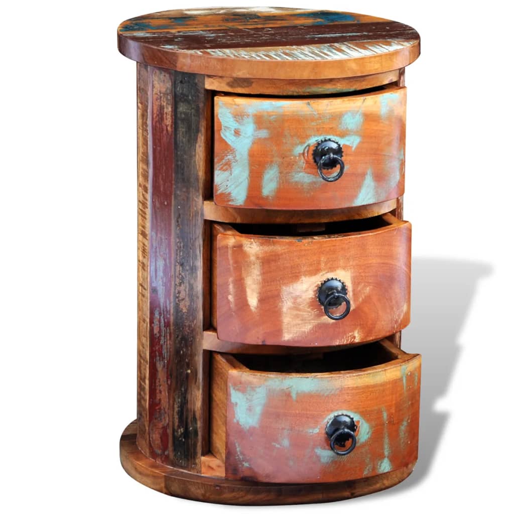 Armoire avec 3 tiroirs Bois de récupération massif - XIOS