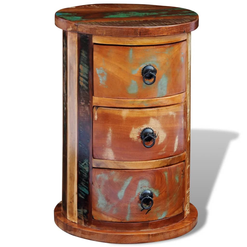 Armoire avec 3 tiroirs Bois de récupération massif - XIOS