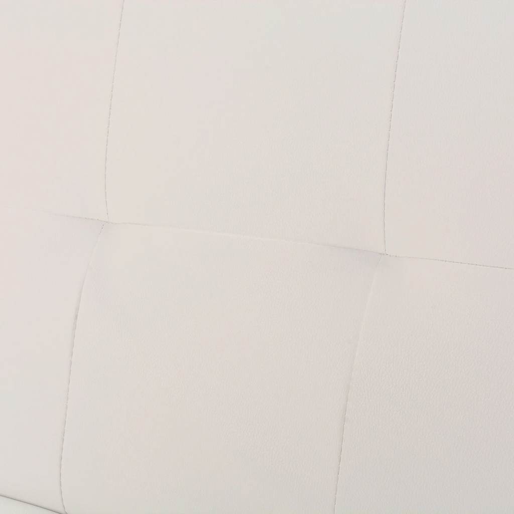 Canapé-lit réglable avec deux oreillers Similicuir Blanc crème - XIOS