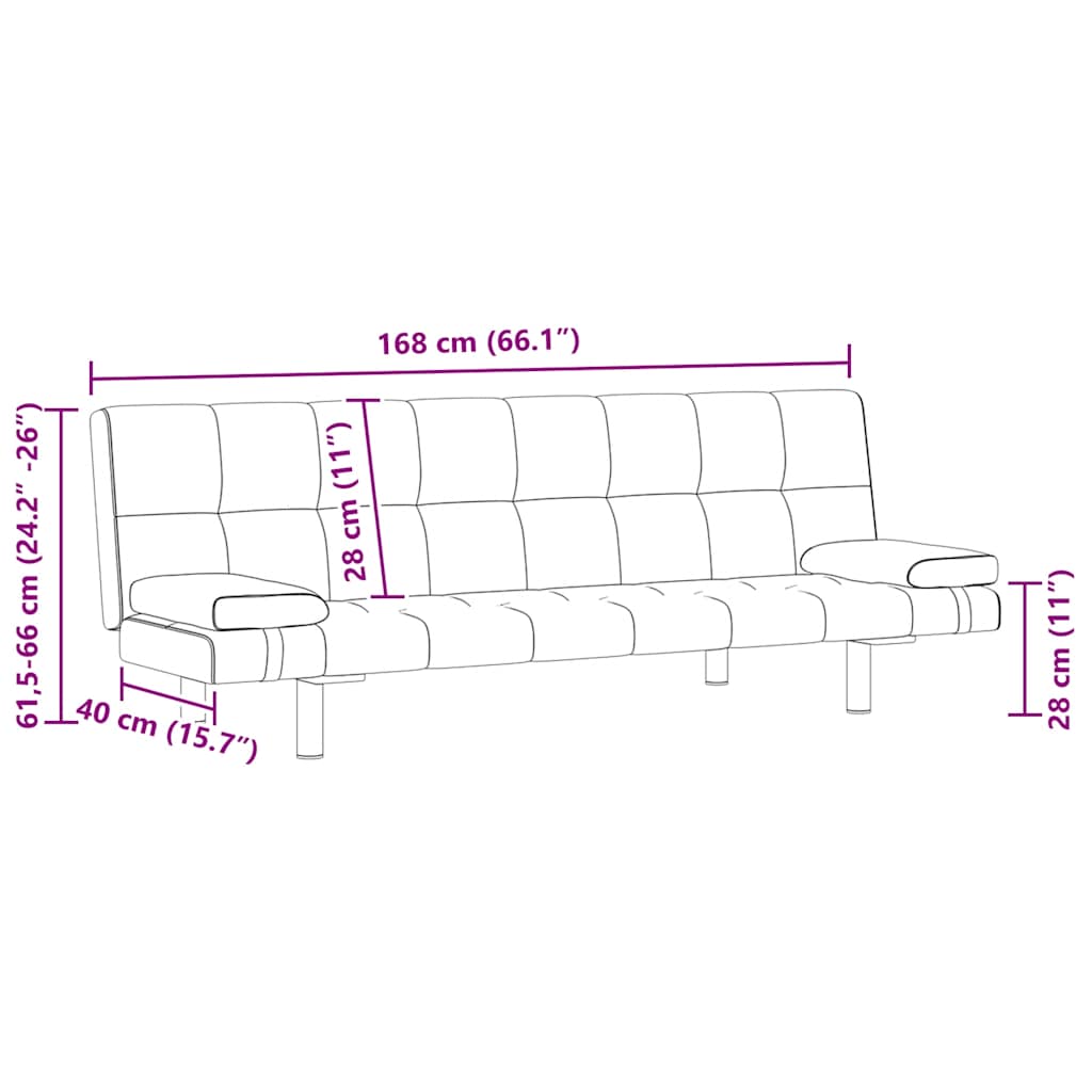 Canapé-lit réglable avec deux oreillers Similicuir Blanc crème - XIOS