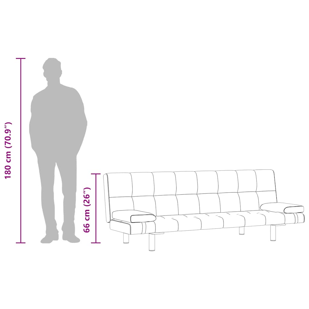 Canapé-lit réglable avec deux oreillers Similicuir Blanc crème - XIOS