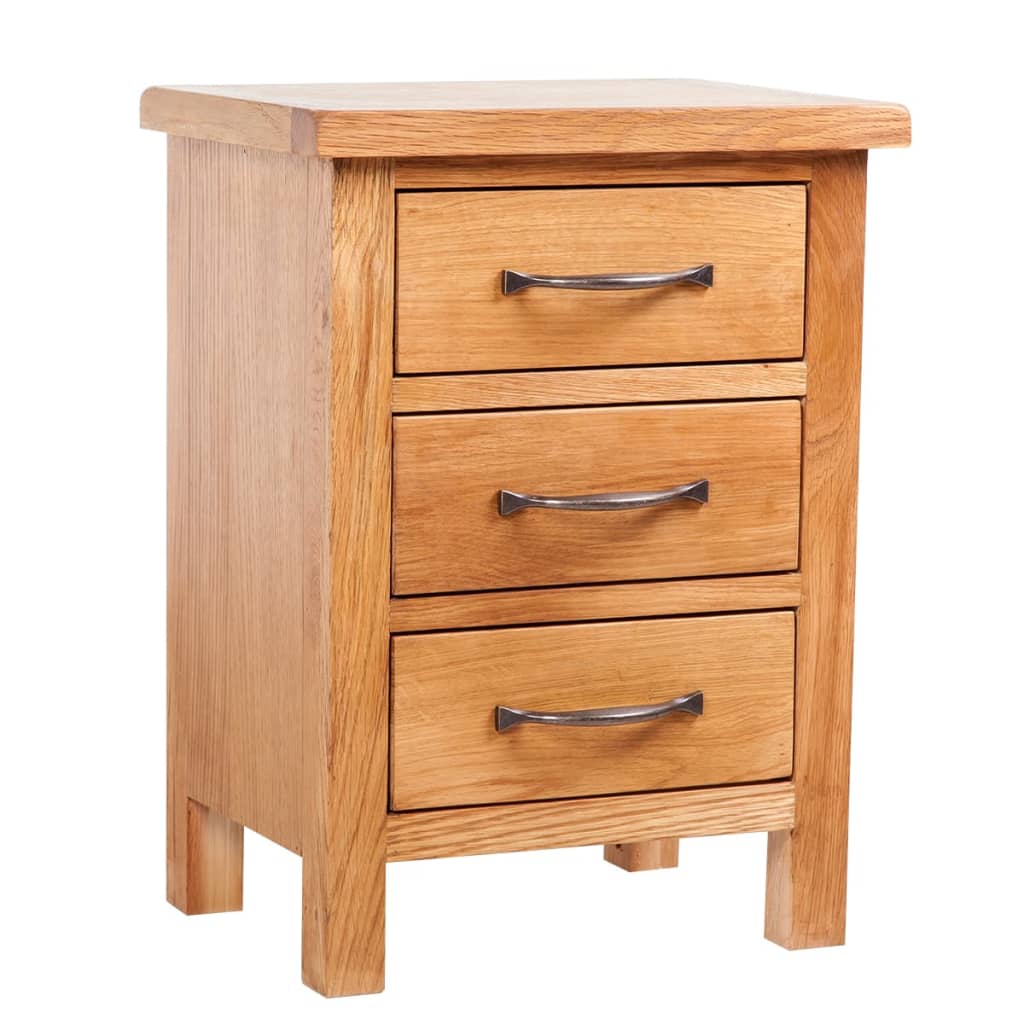 Table de chevet avec 3 tiroirs 40x30x54 cm Bois de chêne massif - XIOS