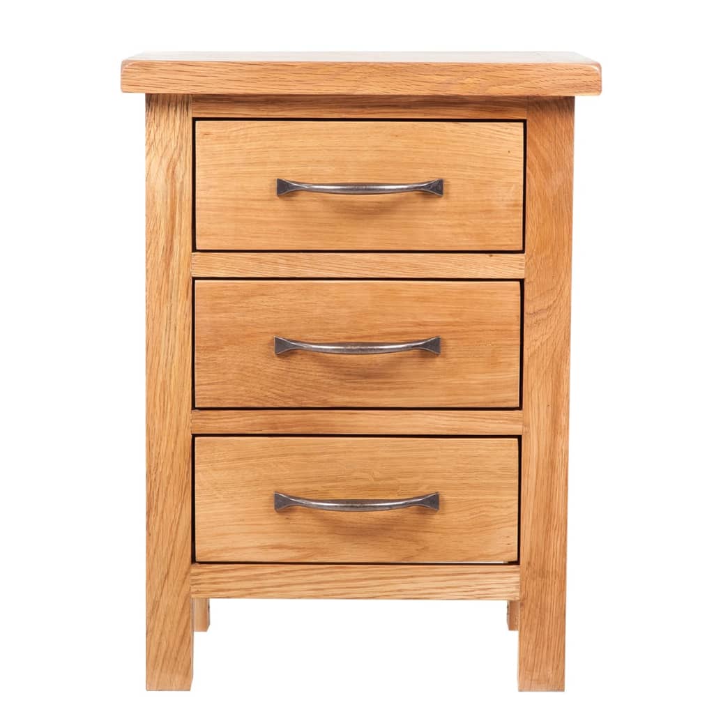 Table de chevet avec 3 tiroirs 40x30x54 cm Bois de chêne massif - XIOS