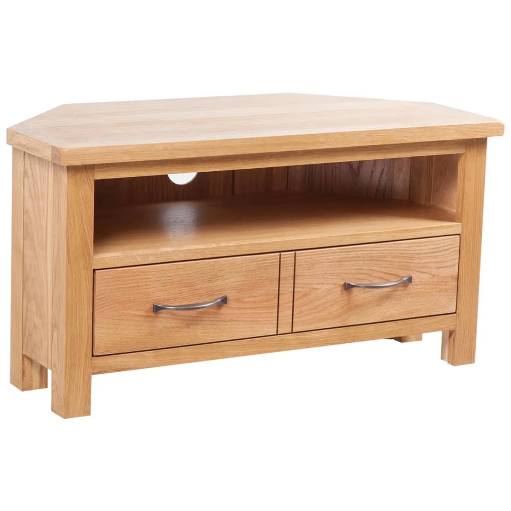 Meuble TV avec tiroir 88 x 42 x 46 cm Bois de chêne solide - XIOS