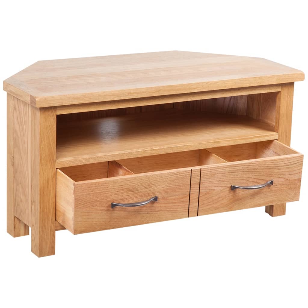 Meuble TV avec tiroir 88 x 42 x 46 cm Bois de chêne solide - XIOS