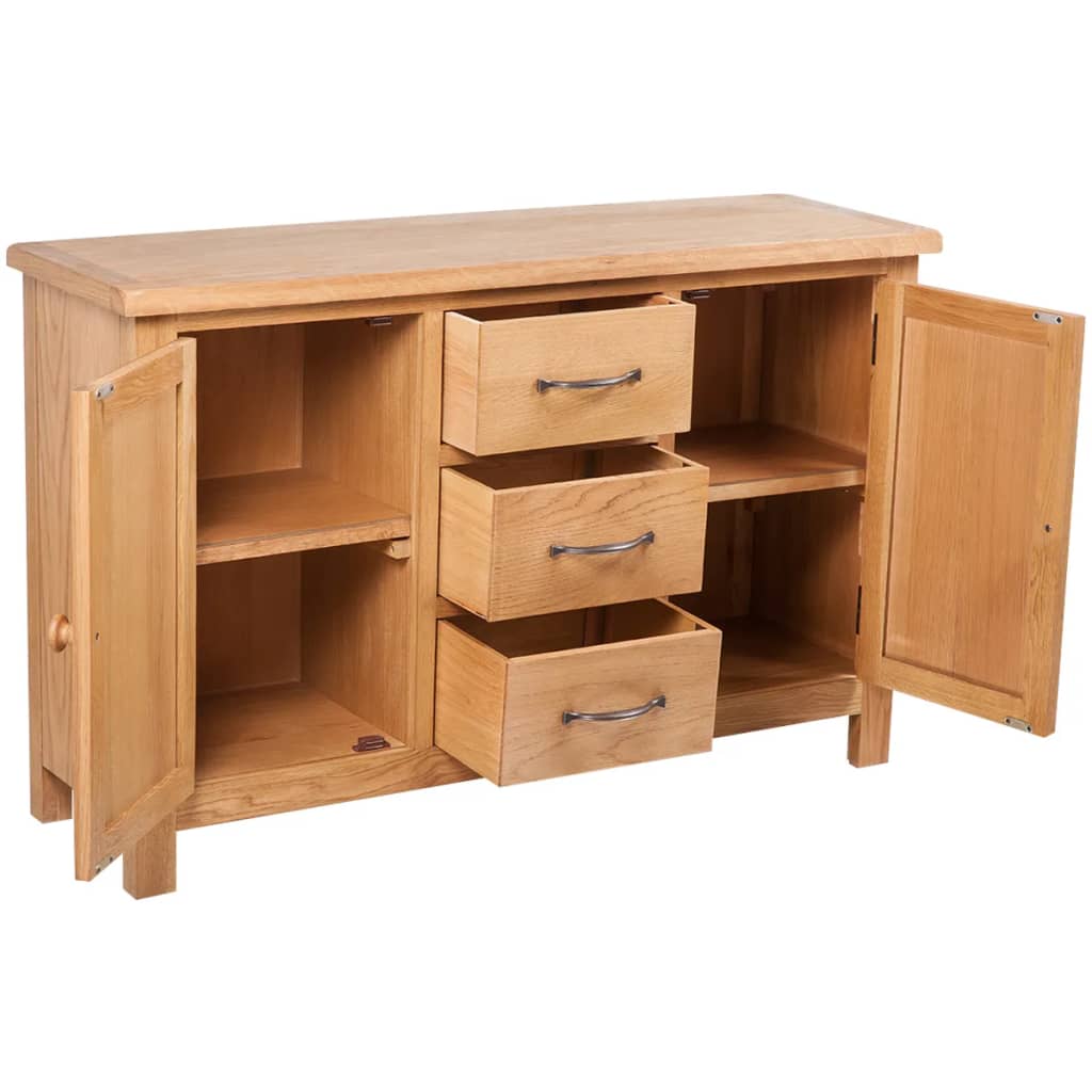 Buffet avec 3 tiroirs 110 x 33,5 x 70 cm Bois de chêne massif - XIOS