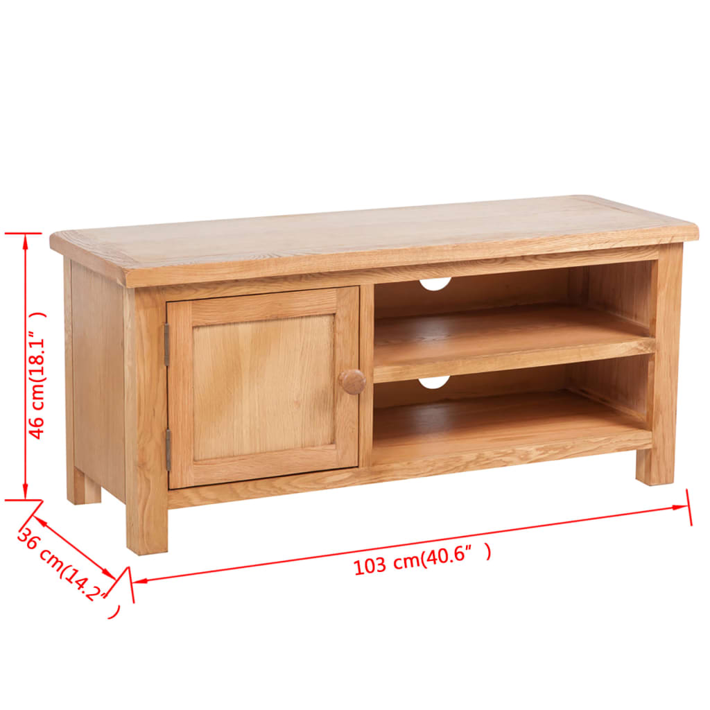 Meuble TV 103 x 36 x 46 cm Bois de chêne solide - XIOS