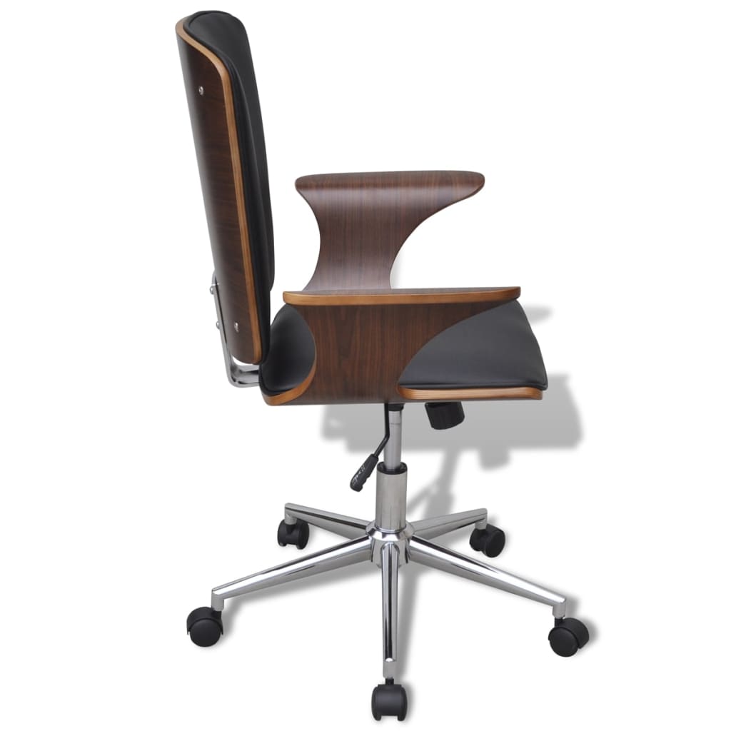 Chaise de bureau Bois courbé avec tapisserie en similicuir - XIOS