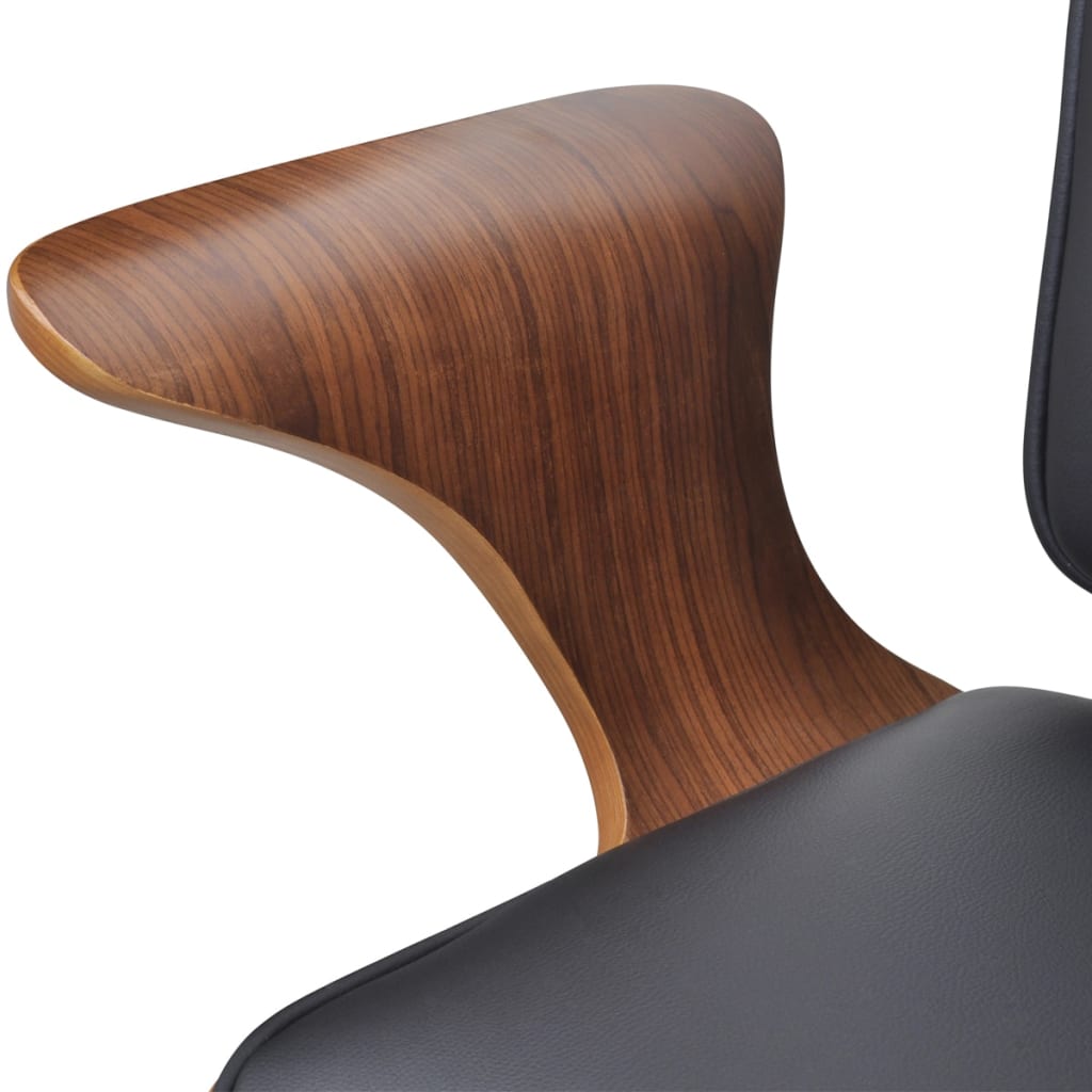 Chaise de bureau Bois courbé avec tapisserie en similicuir - XIOS