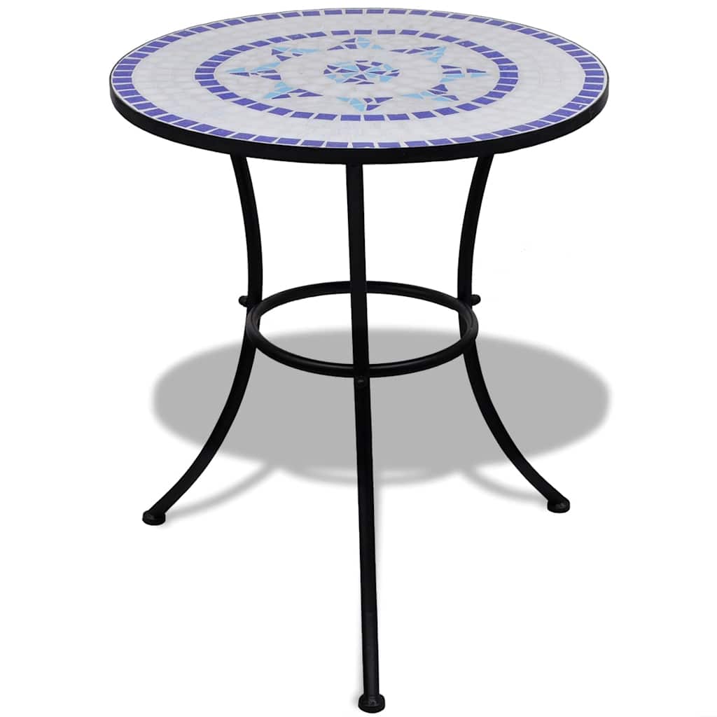 Ensemble de bistro 3 pcs Carreaux céramiques Bleu et blanc