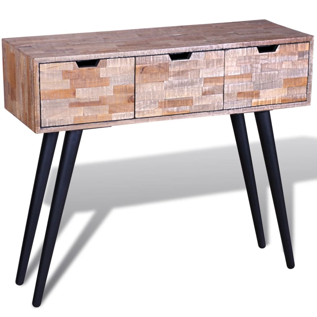 Table console avec 3 tiroirs Bois de teck recyclé - XIOS