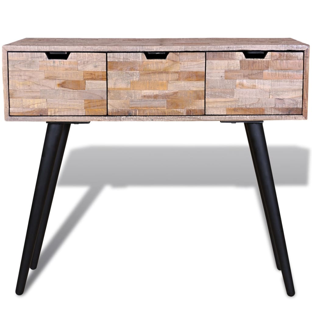 Table console avec 3 tiroirs Bois de teck recyclé - XIOS