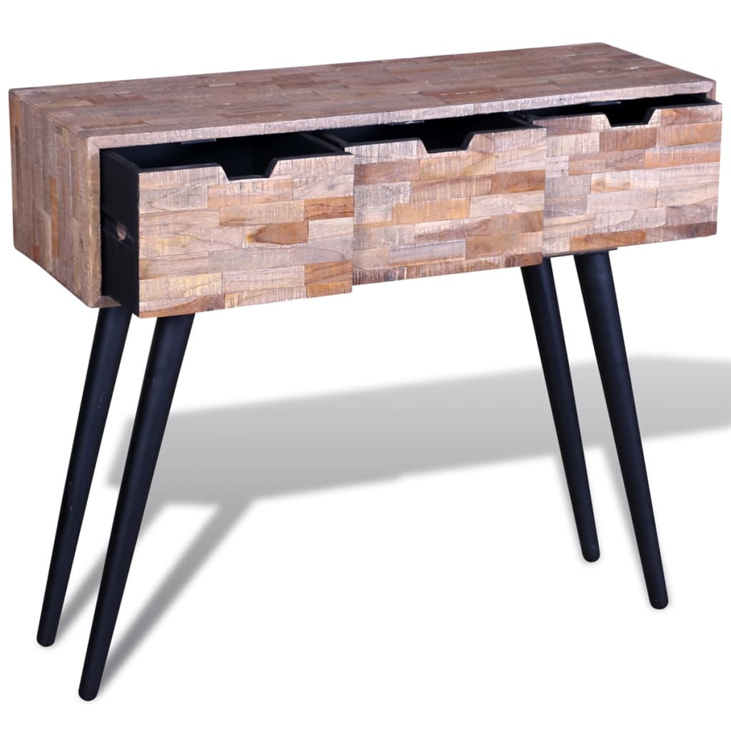 Table console avec 3 tiroirs Bois de teck recyclé - XIOS
