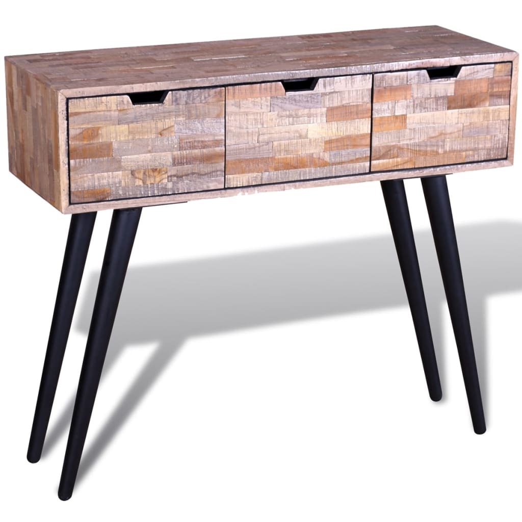 Table console avec 3 tiroirs Bois de teck recyclé - XIOS