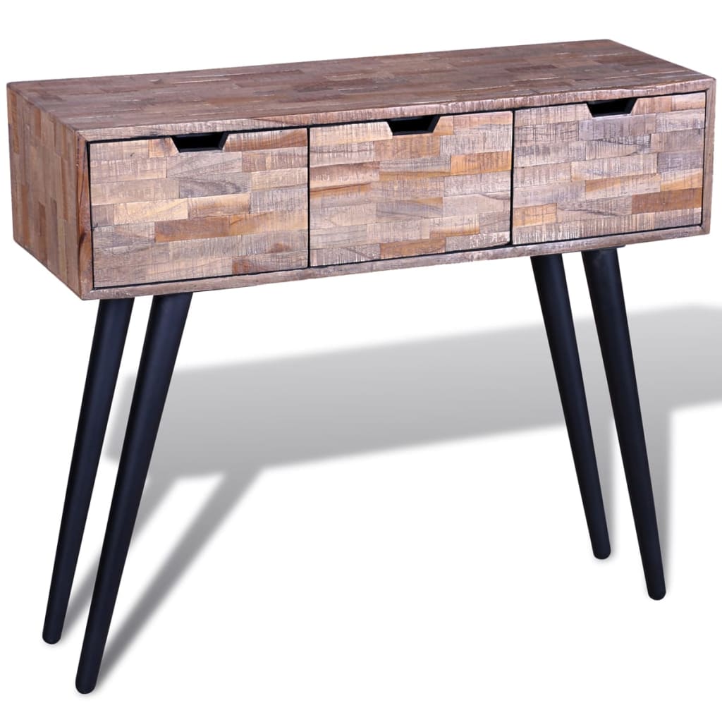 Table console avec 3 tiroirs Bois de teck recyclé - XIOS