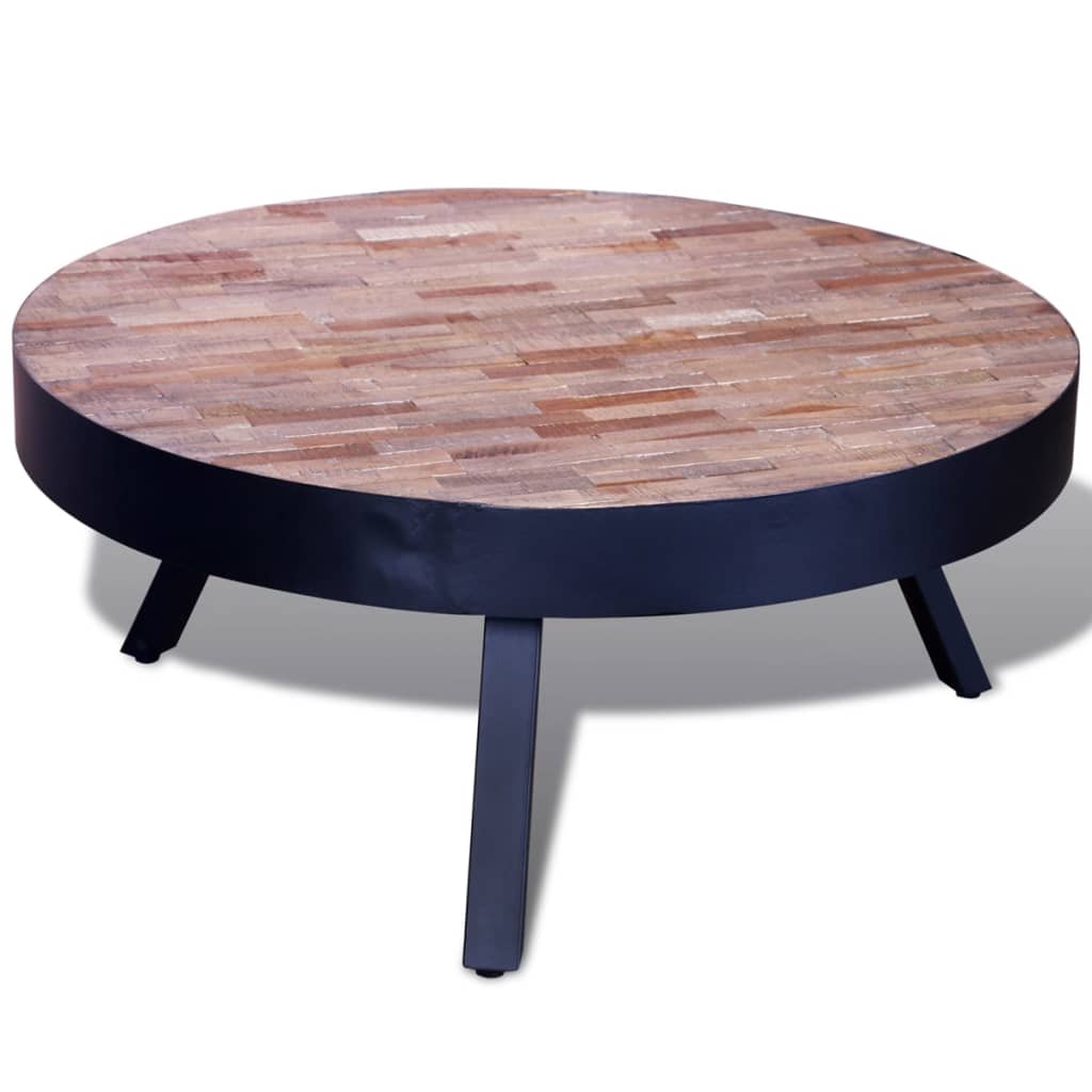 Table basse ronde Bois de teck recyclé - XIOS