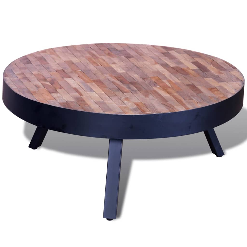Table basse ronde Bois de teck recyclé - XIOS