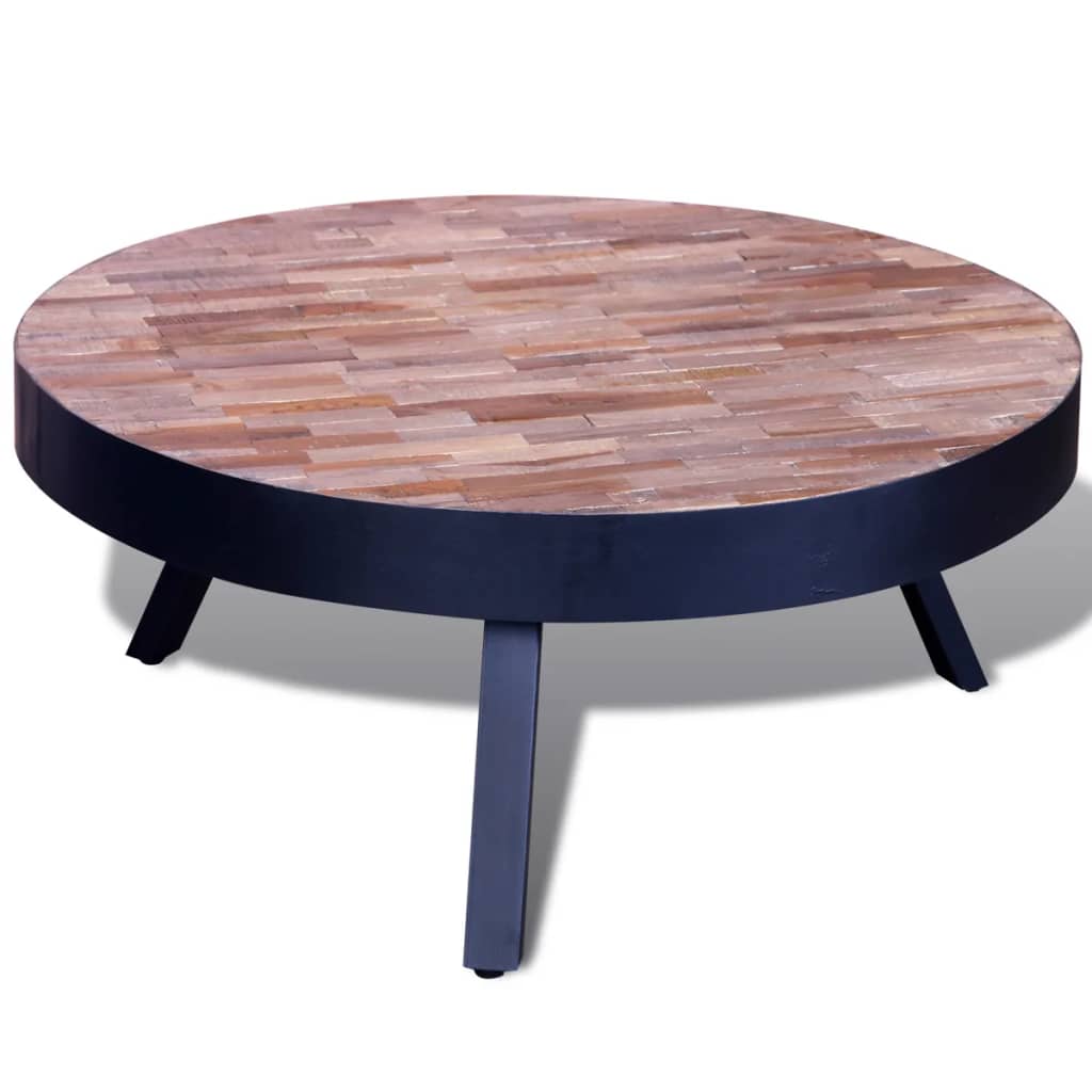 Table basse ronde Bois de teck recyclé - XIOS