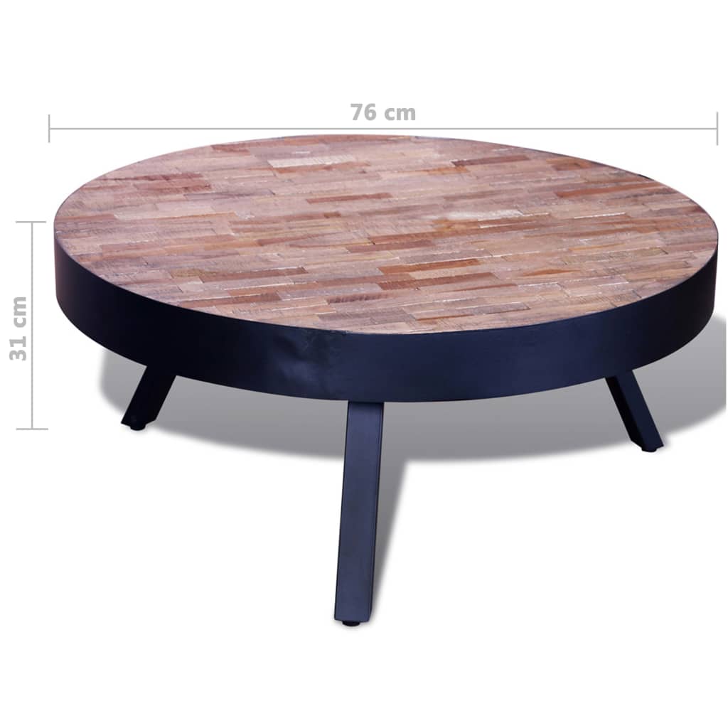 Table basse ronde Bois de teck recyclé - XIOS