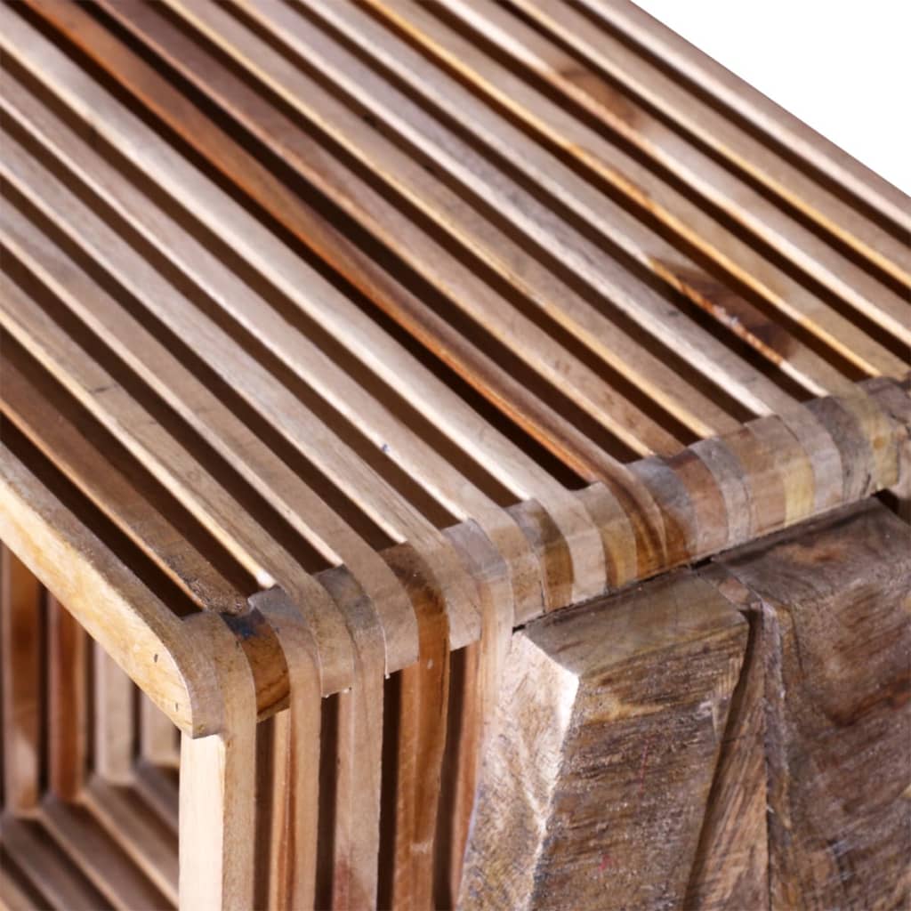 Meuble TV empilable en teck recyclé avec 3 étagères - XIOS