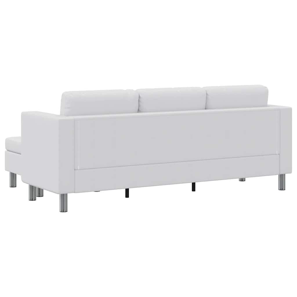 Canapé sectionnel à 3 places cuir synthétique blanc - XIOS