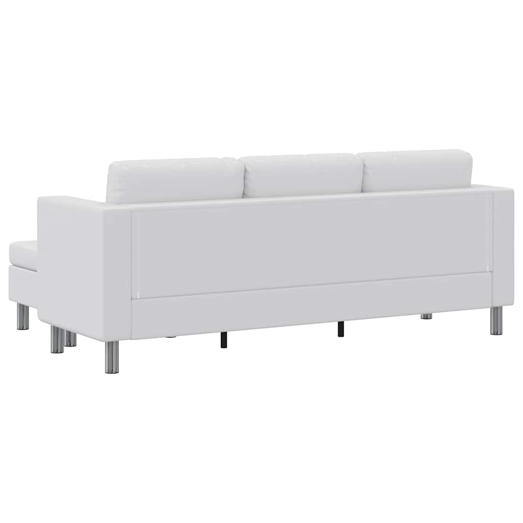 Canapé sectionnel à 3 places cuir synthétique blanc