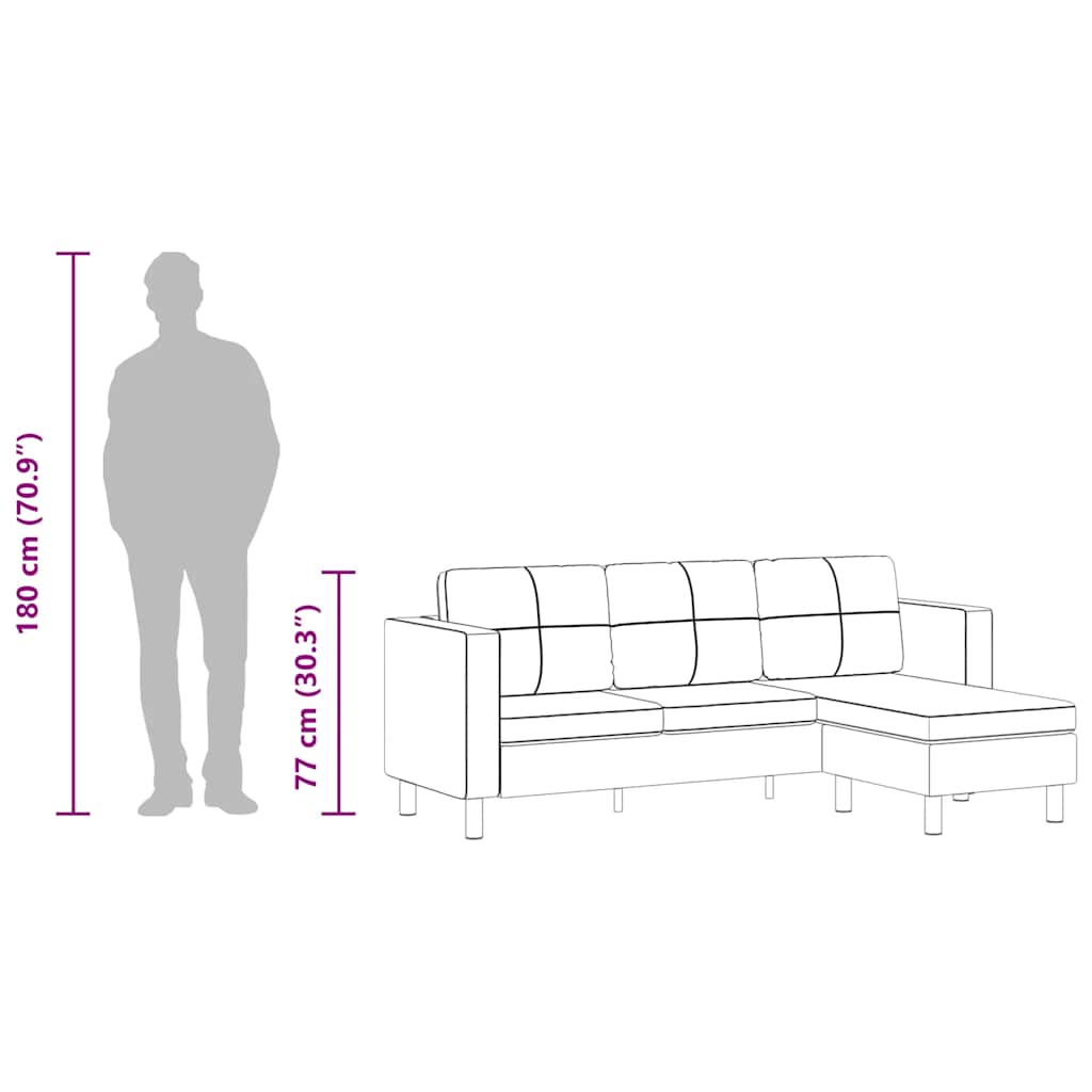 Canapé sectionnel à 3 places cuir synthétique blanc - XIOS