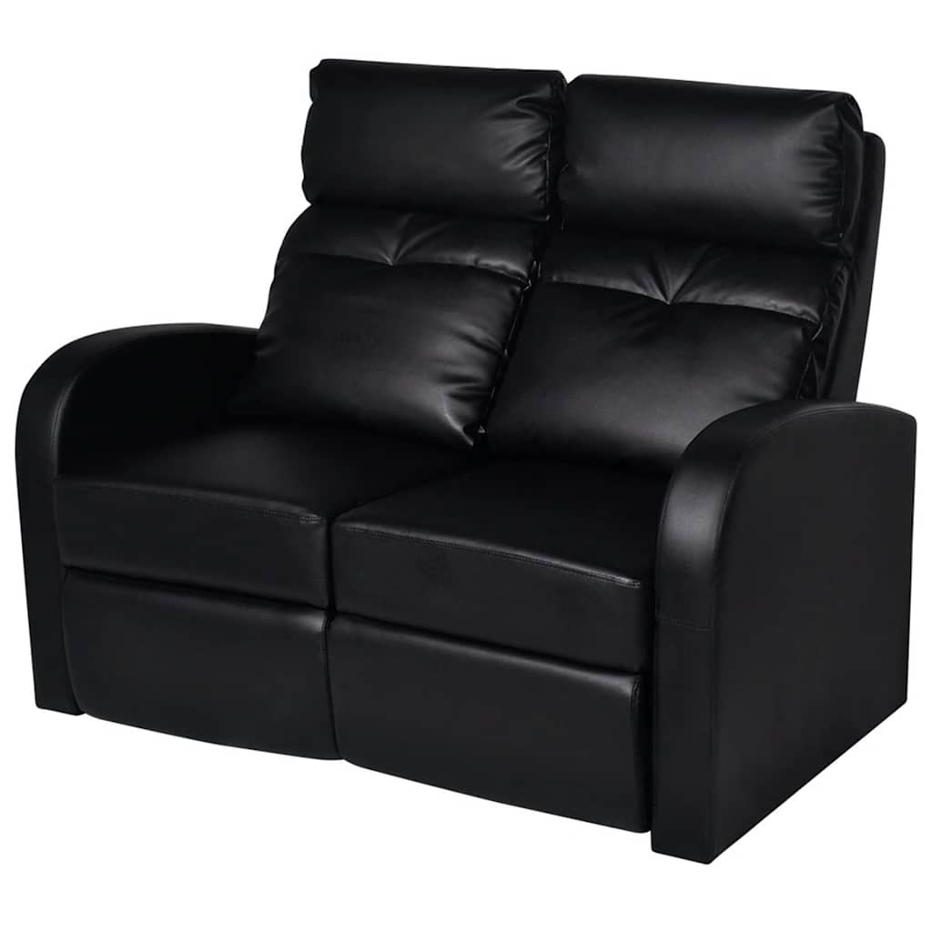Fauteuil inclinable 2 places en similicuir noir - XIOS