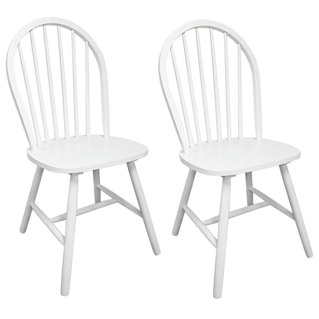 Chaises à manger lot de 2 blanc bois d'hévéa solide - XIOS
