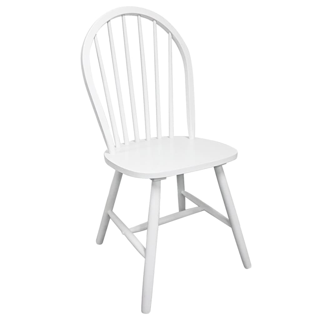 Chaises à manger lot de 2 blanc bois d'hévéa solide - XIOS