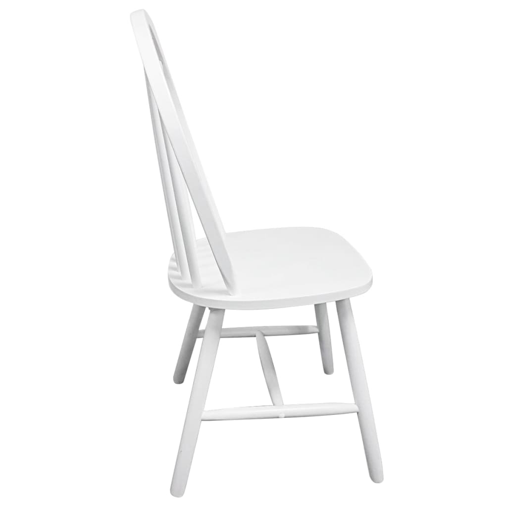 Chaises à manger lot de 2 blanc bois d'hévéa solide - XIOS