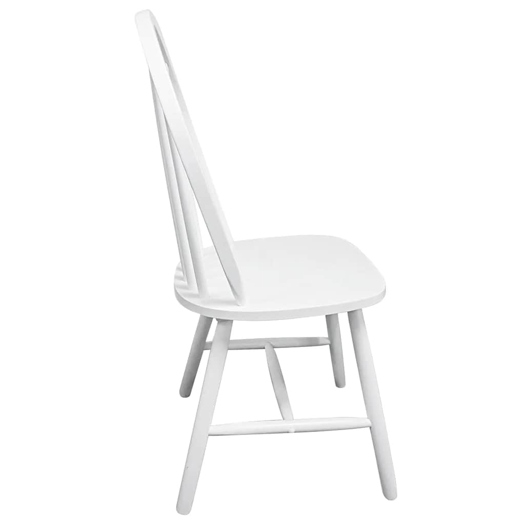 Chaises à manger lot de 4 blanc bois d'hévéa solide