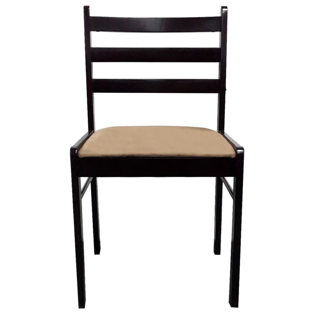 Chaises à manger lot de 2 marron hévéa solide et velours - XIOS