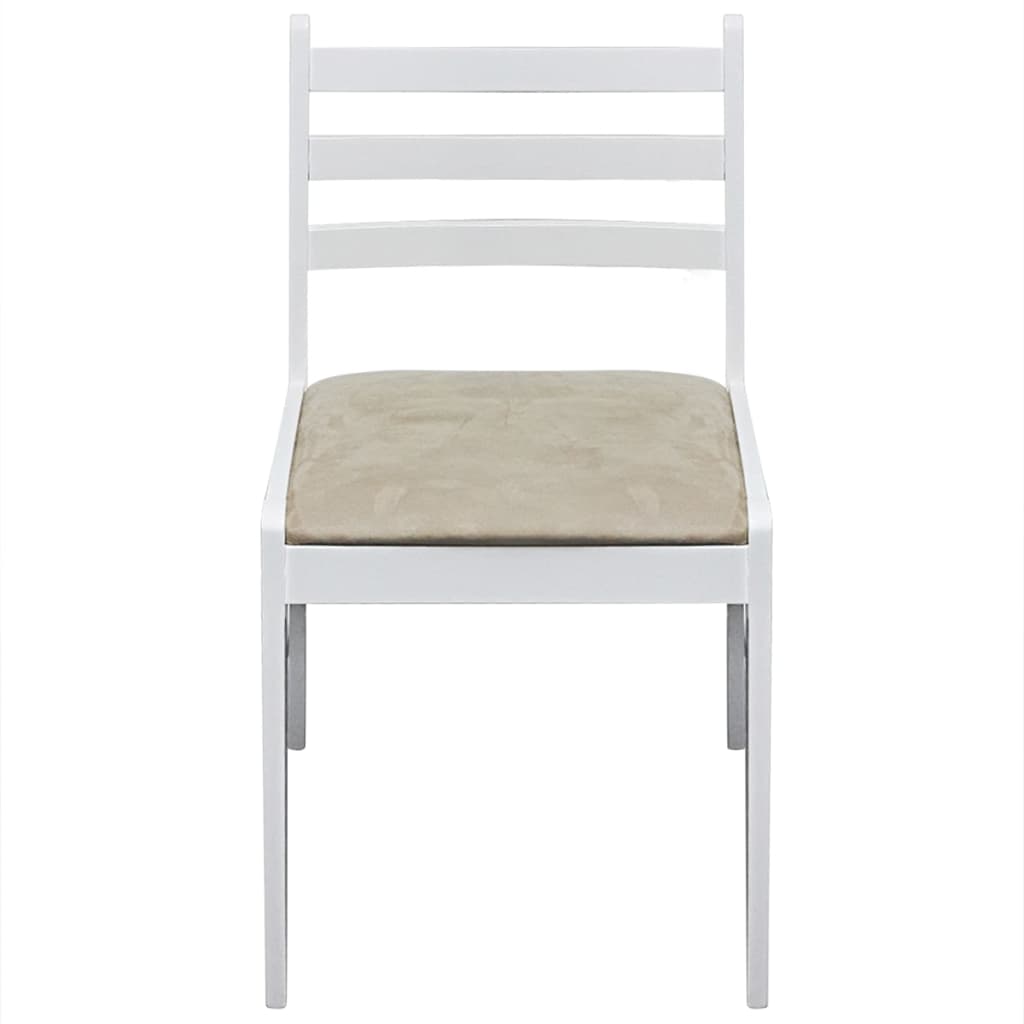 Chaises à manger lot de 2 blanc hévéa solide et velours - XIOS