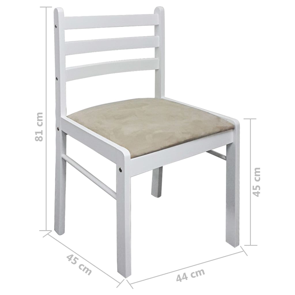 Chaises à manger lot de 2 blanc hévéa solide et velours - XIOS
