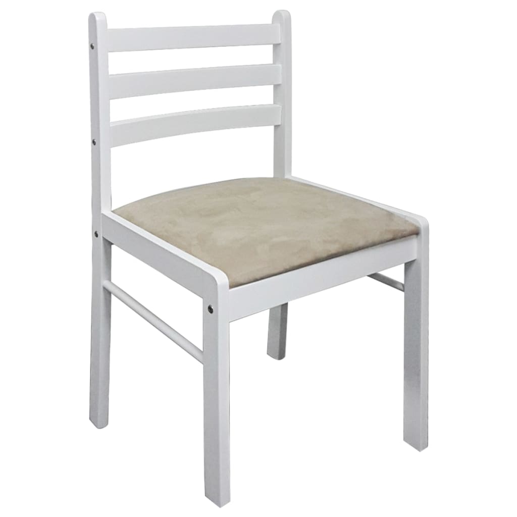 Chaises à manger lot de 4 blanc hévéa solide et velours - XIOS