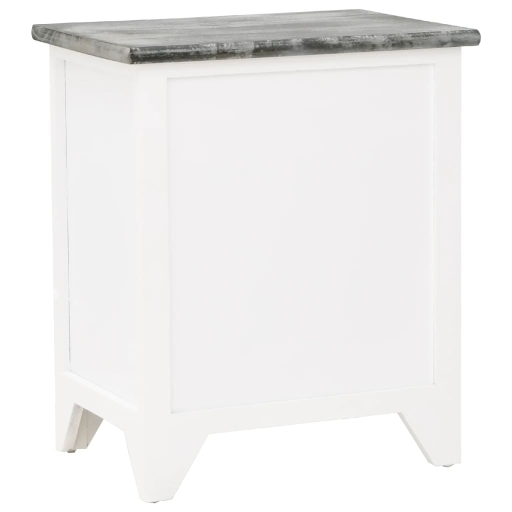 Table de chevet 2 pcs avec 2 tiroirs Gris et blanc - XIOS