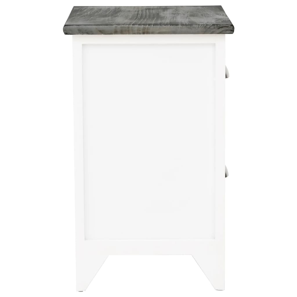 Table de chevet 2 pcs avec 2 tiroirs Gris et blanc - XIOS