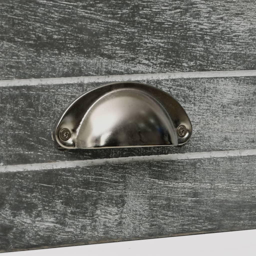 Table de chevet 2 pcs avec 2 tiroirs Gris et blanc - XIOS