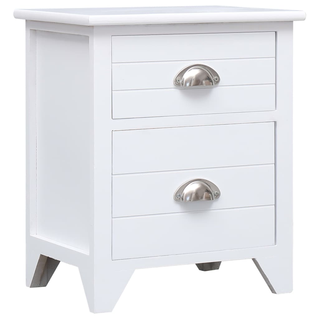 Table de chevet 2 pcs avec 2 tiroirs Blanc - XIOS