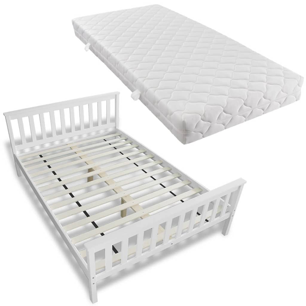 Lit avec matelas Bois de pin massif 140 x 200 cm - XIOS