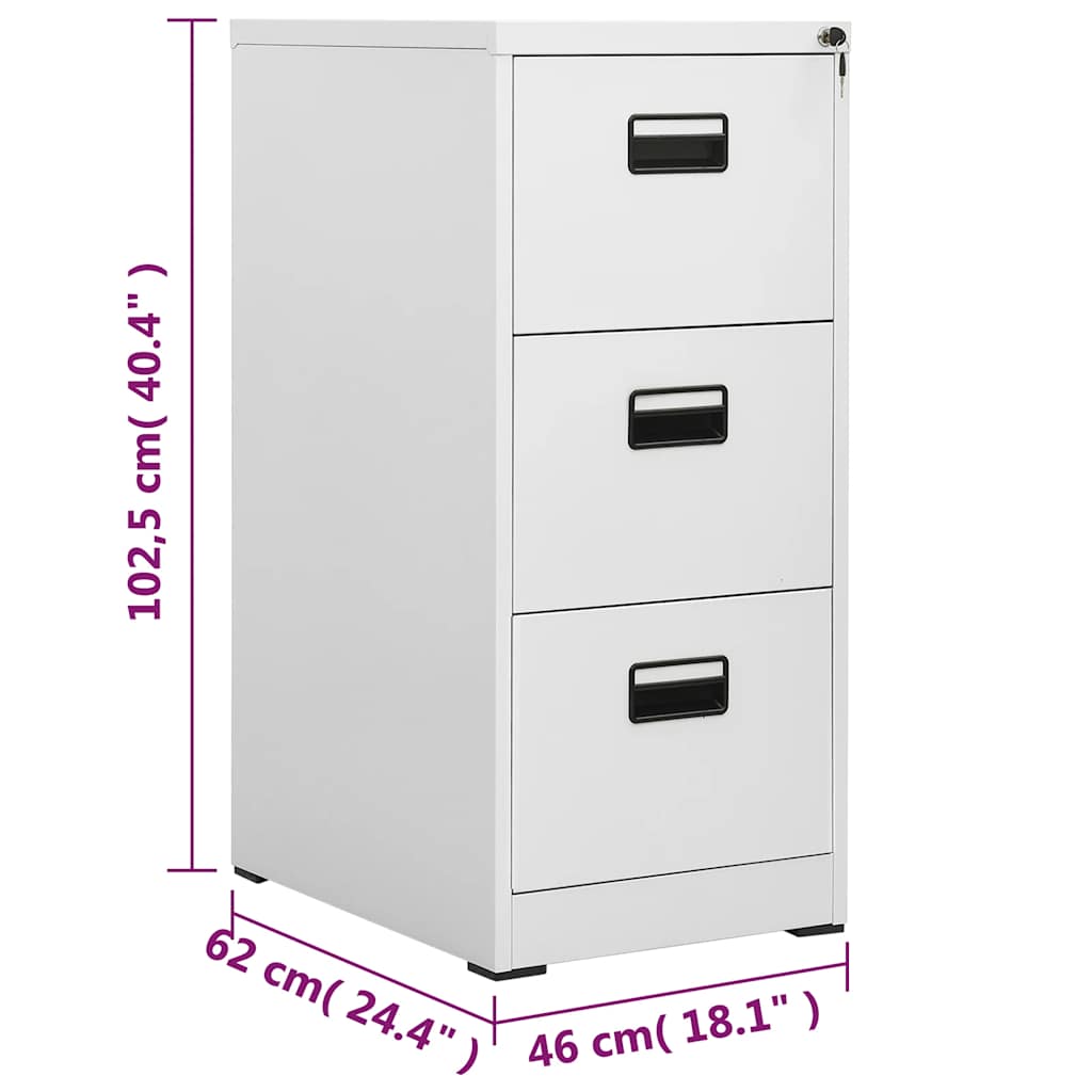 Classeur Gris clair 46x62x102,5 cm Acier