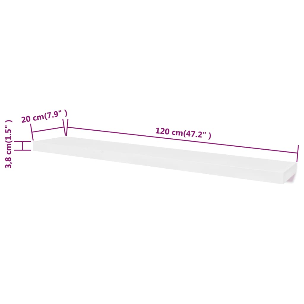 2 Étagères murales MDF Blanc Rangement de livres/DVD - XIOS