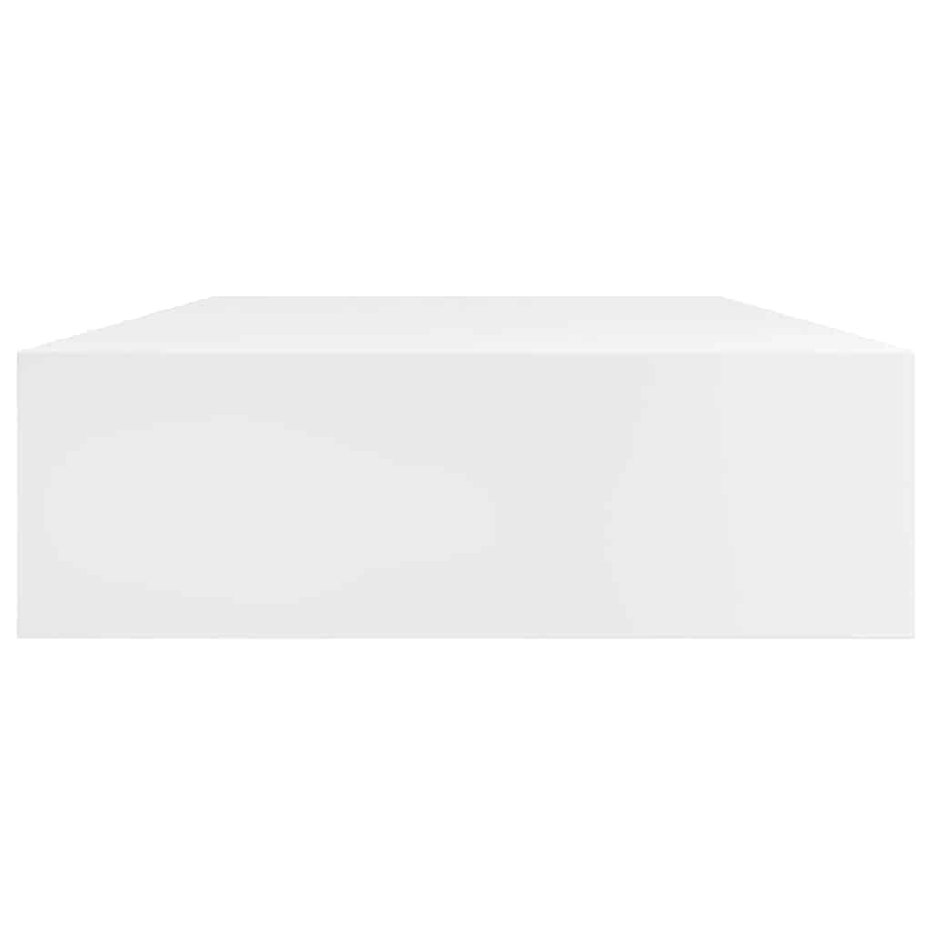 Étagère murale avec 1 tiroir MDF Blanc Rangement de livres/DVD - XIOS